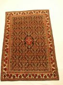 Bidjar - Wolle, geometrisches und florales Muster auf schwarzem/rotem/beigem Fond, ca.172x113 cm