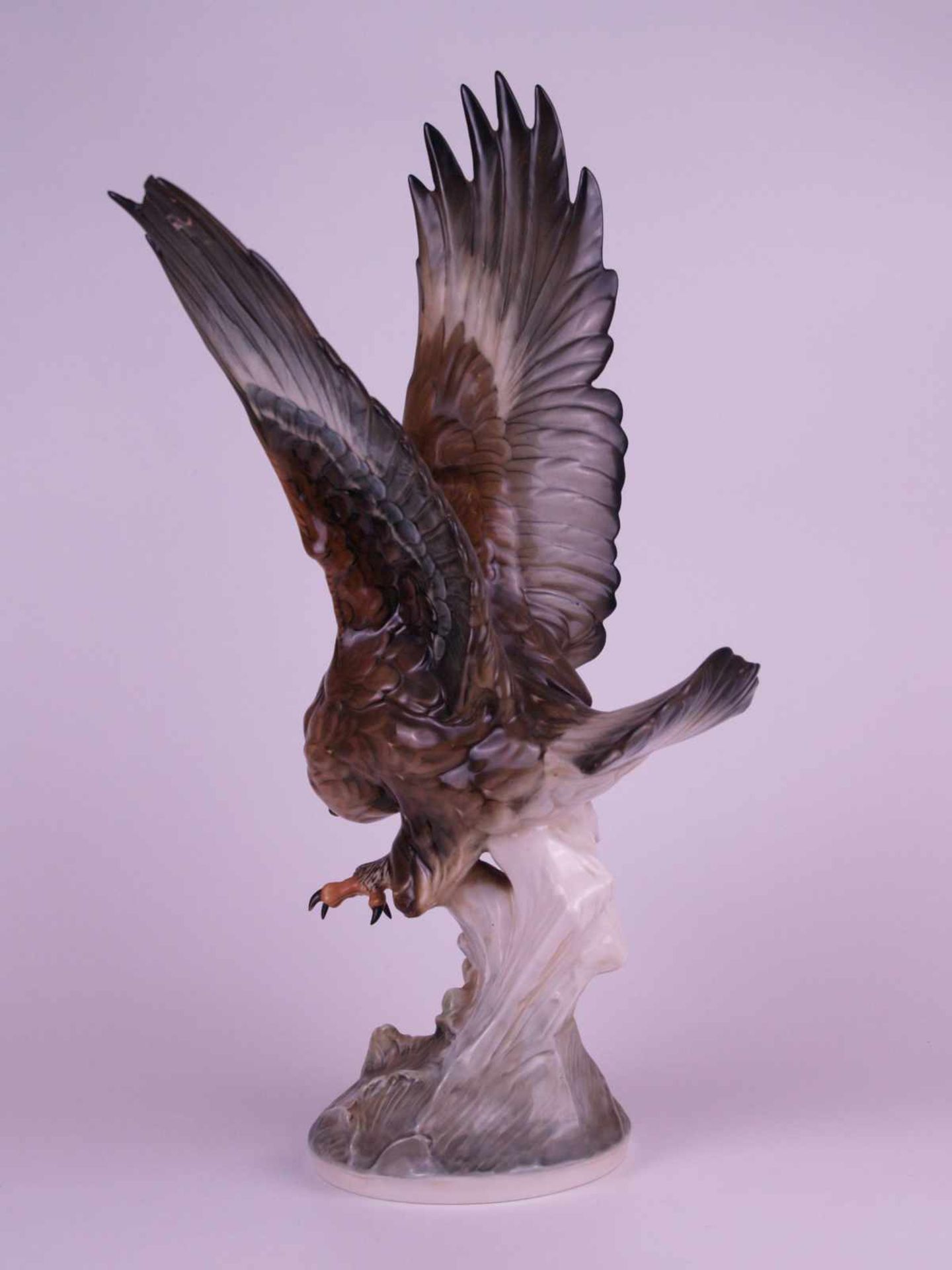 Porzellanfigur "Steinadler" - Hutschenreuther, Kunstabteilung, Entwurf Karl Tutter (1883-1969),auf - Bild 3 aus 6