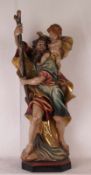 Lang, Richard - "Heiliger Christopherus", Holzfigur, Heiliger Christopherus mit Christuskind auf der
