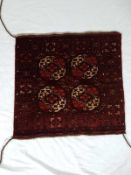 Satteltasche - Afghanistan, Wolle, rotgrundig mit 4 Medaillons und geometrischen Mustern, mit 3