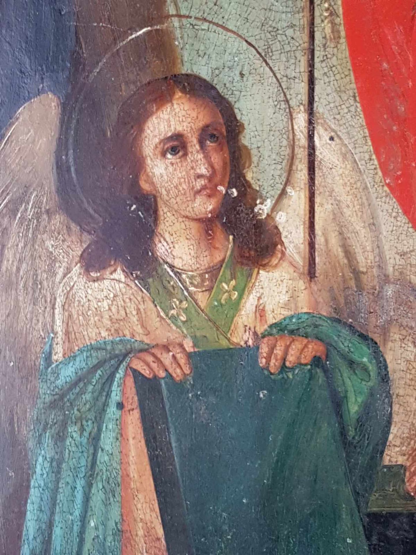 Auferstehungsikone - Russland,in Temperafarben auf Einzelholzplatte gemalt,Darstellung Christi mit - Bild 4 aus 6
