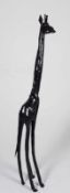 Tierskulptur "Giraffe" - vollplastische Tierfigur aus Ebenholz,ca.170x30cm,Gewicht ca.12,5kg,