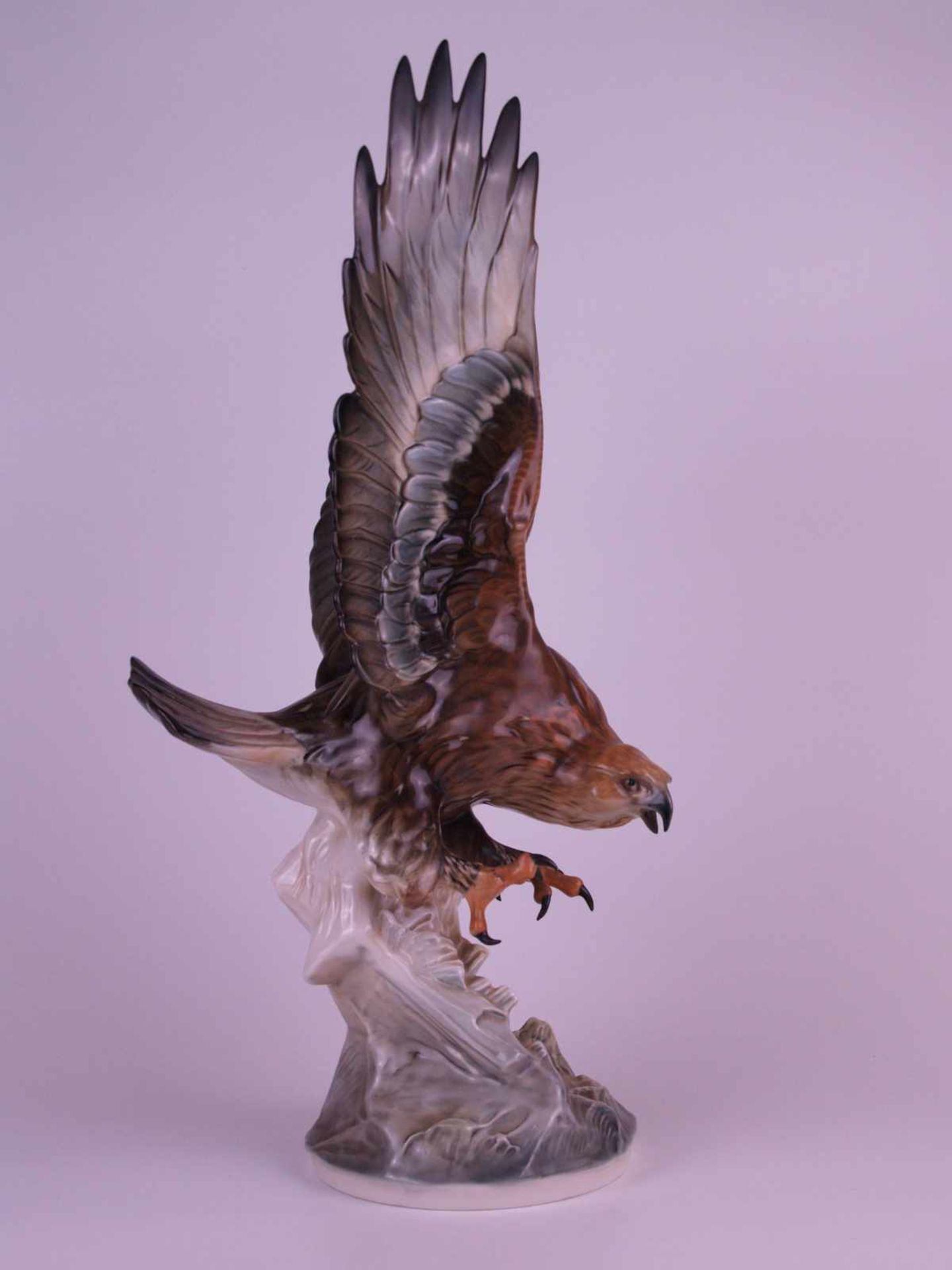 Porzellanfigur "Steinadler" - Hutschenreuther, Kunstabteilung, Entwurf Karl Tutter (1883-1969),auf - Bild 2 aus 6