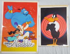Zwei Vorlagen für Poster - Sprühtechnik,"Aladdin"/"Duffy Duck"auf Looney Tunes Logo, mit