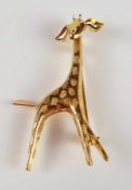 Brosche "Giraffe" - Gelbgold gestempelt "J.B." 750,L.ca.4 cm, Gew.ca.3,3cm