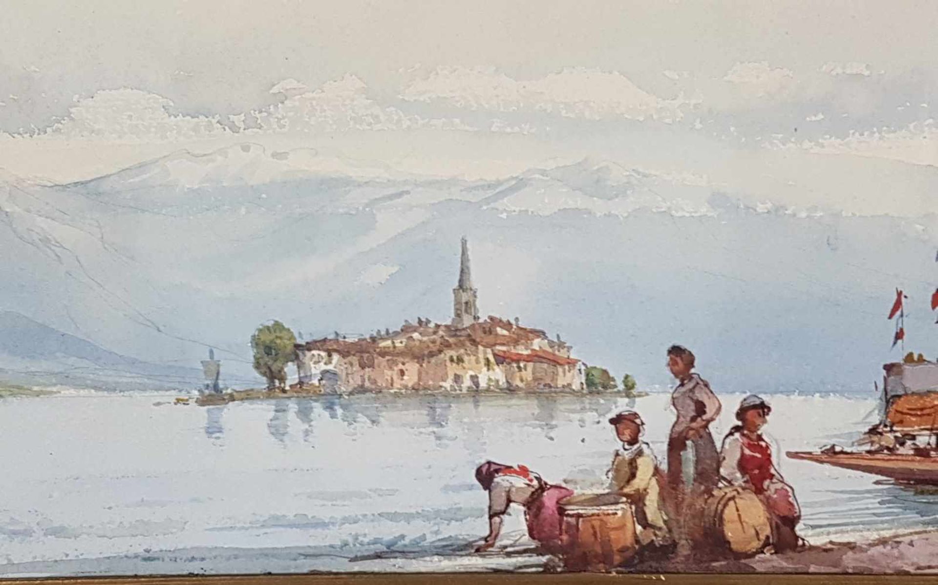 Carelli,Gabriele (1820 Neapel - um 1900 Menton/Frankreich) - "Der Lago Maggiore mit Baveno and der - Bild 3 aus 5