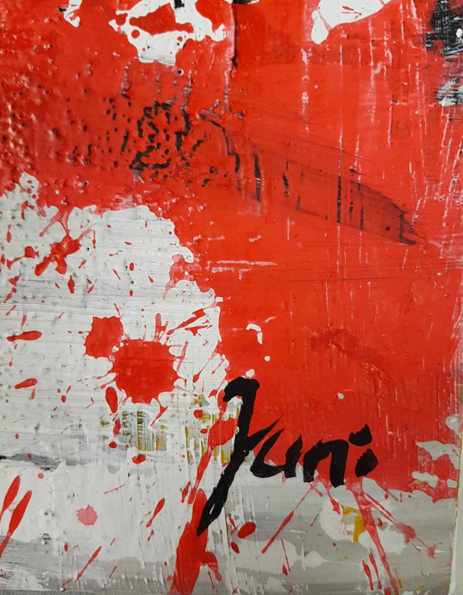 Jani - "Sans Titre II", Acryl auf Leinwand, unten rechts handsigniert, ca.50x50cm, ungerahmt - Bild 3 aus 4