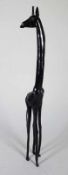Tierskulptur "Giraffe" - vollplastische Tierfigur aus Ebenholz,ca.180x35cm,Gewicht ca.12,5kg,