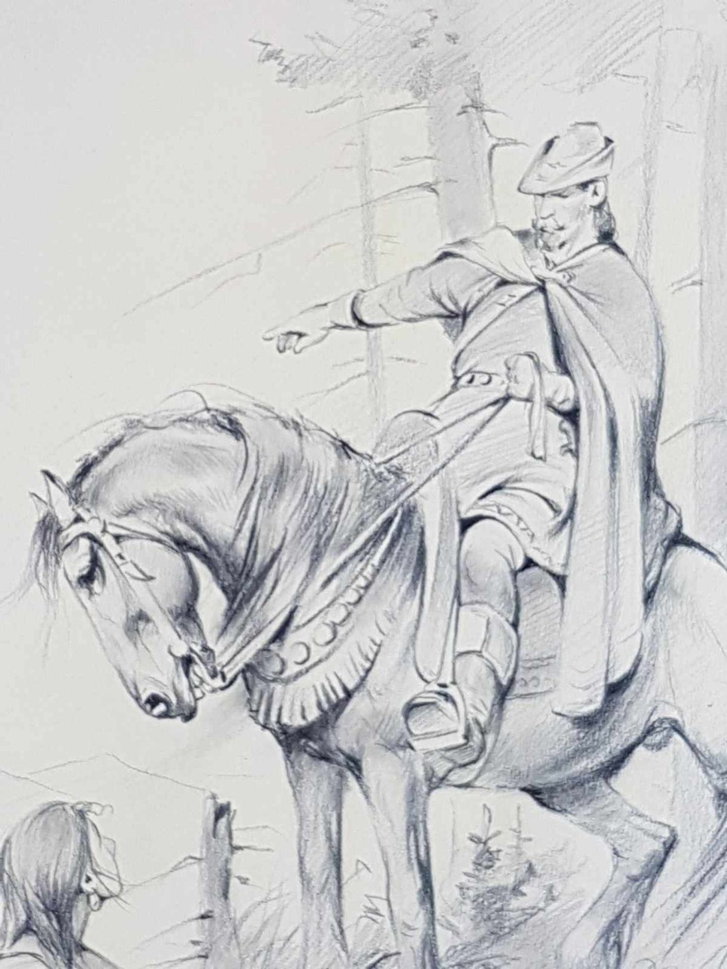 Paulik - Die Magd und der Ritter, Szene aus der Legende "Von den Hunden von Wenkheim auf - Bild 4 aus 5