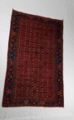Bidjar - Wolle, farbiges ornamentales Muster auf rotem Fond, ca.194x125 cm