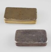 Zwei Schnupftabakdosen - Silber, 1x vergoldet, wohl Österreich, 19.Jh.,schwer lesbare Punzen,