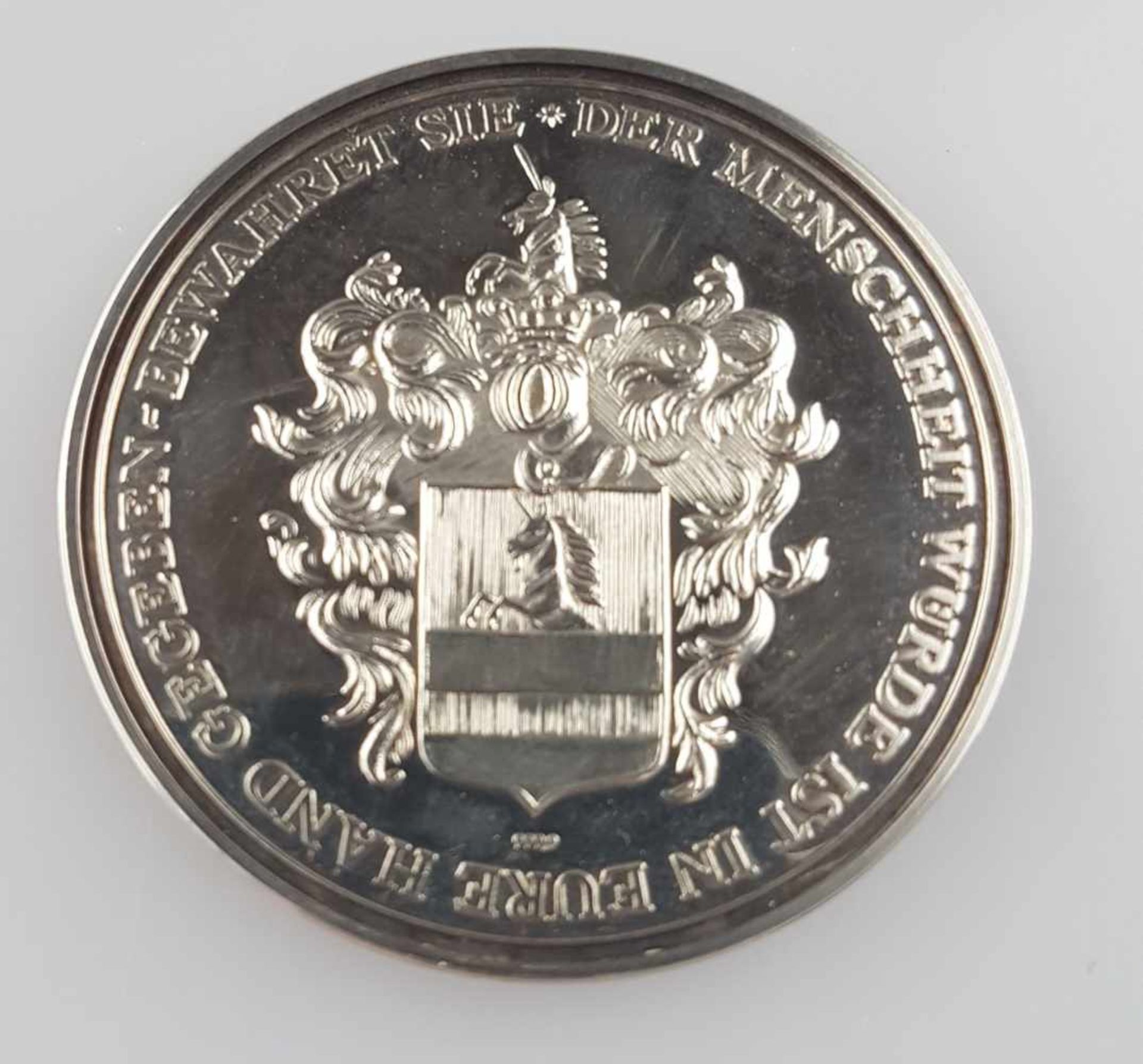 Medaille "Friedrich von Schiller" (1759 - 1805) - Silber 999, im Etui, Gewicht ca. 48 Gramm, - Bild 3 aus 3