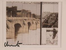 Christo (geb.1935 Bulgarien) - "The Pont Nef, Wrepped", Projekt für Paris, im Druck sign. u. dat. '