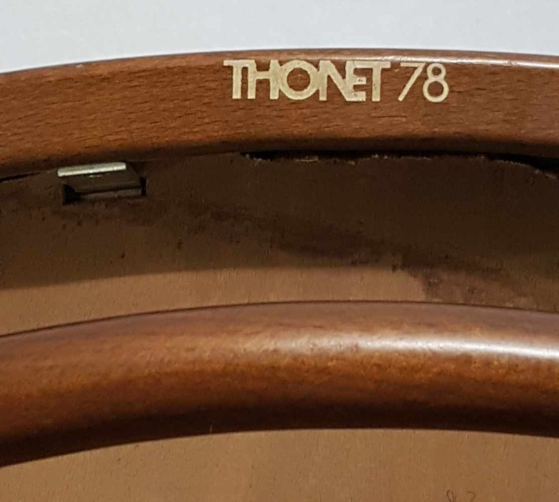 Satz von vier Stühlen - Thonet,Buchenbugholz,hohe Lehne,Zargeninnenseiten gemarkt "Thonet 78", - Bild 6 aus 6
