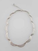Halskette - filigrane Gliederkette, Silber gestempelt 800, L:ca.38cm, Verlängerungskettchen ca.7cm