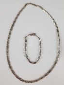 Halskette & Armband - Kette-Italien,Silber gestempelt 925,L.ca.50cm,Gewicht ca.14,8g/Armband -