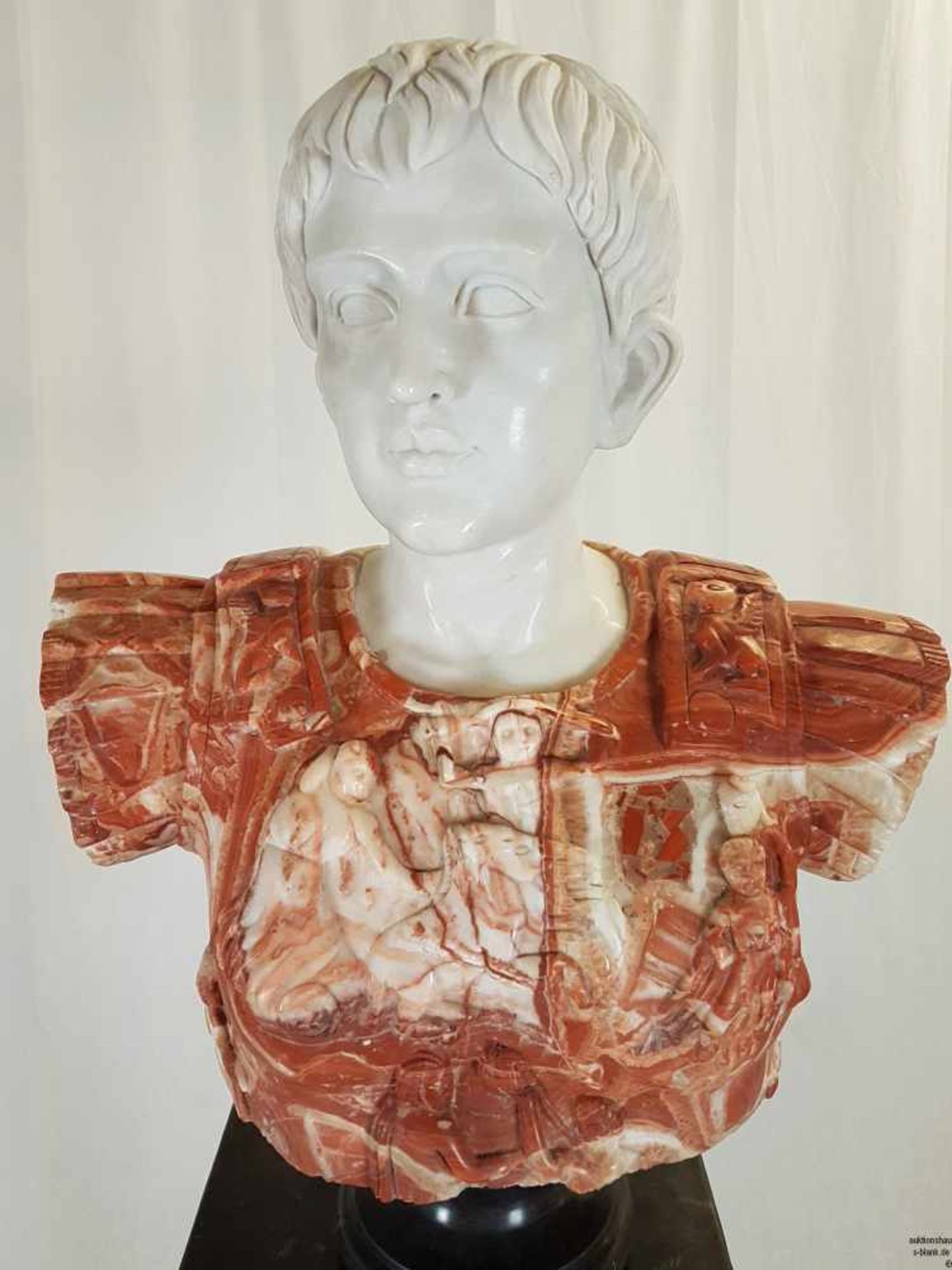 Marmorbüste - Büste des römischen Kaisers Augustus als Feldherr, nach der antiken Statue 'Augustus - Bild 2 aus 11