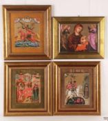 Porzellanplatten mit Ikonen - 4-tlg.: 3 Porzellanmanufaktur Tettau, Motive nach russischen Ikonen