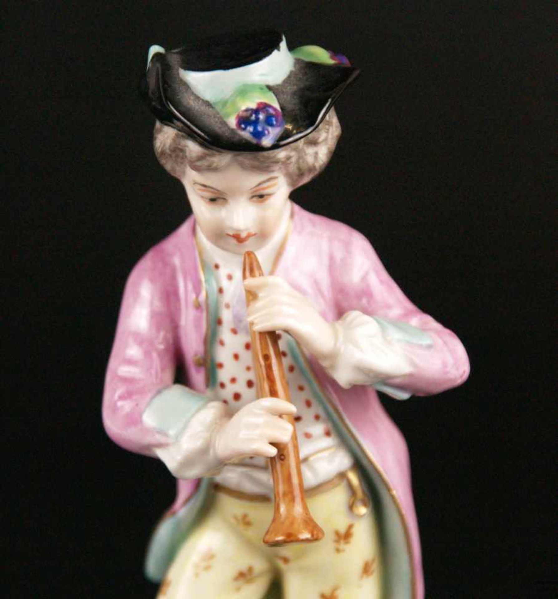 Paar Musiker - Bodenmarke wohl Theodor Pohl, Schatzlar, Böhmen, Porzellanfiguren: "Oboist" bzw. " - Bild 3 aus 6