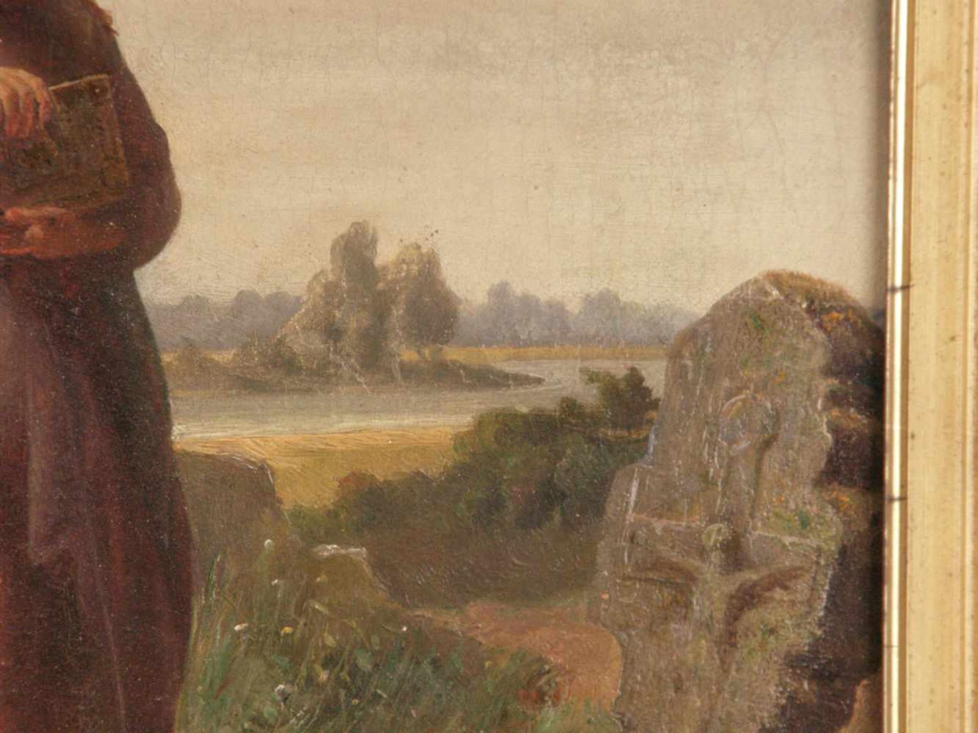 Till, Johann (1827 - 1894,wohl) - Junges Mädchen am verwitterten Grab stehend, mit Gebetbuch und - Bild 4 aus 8