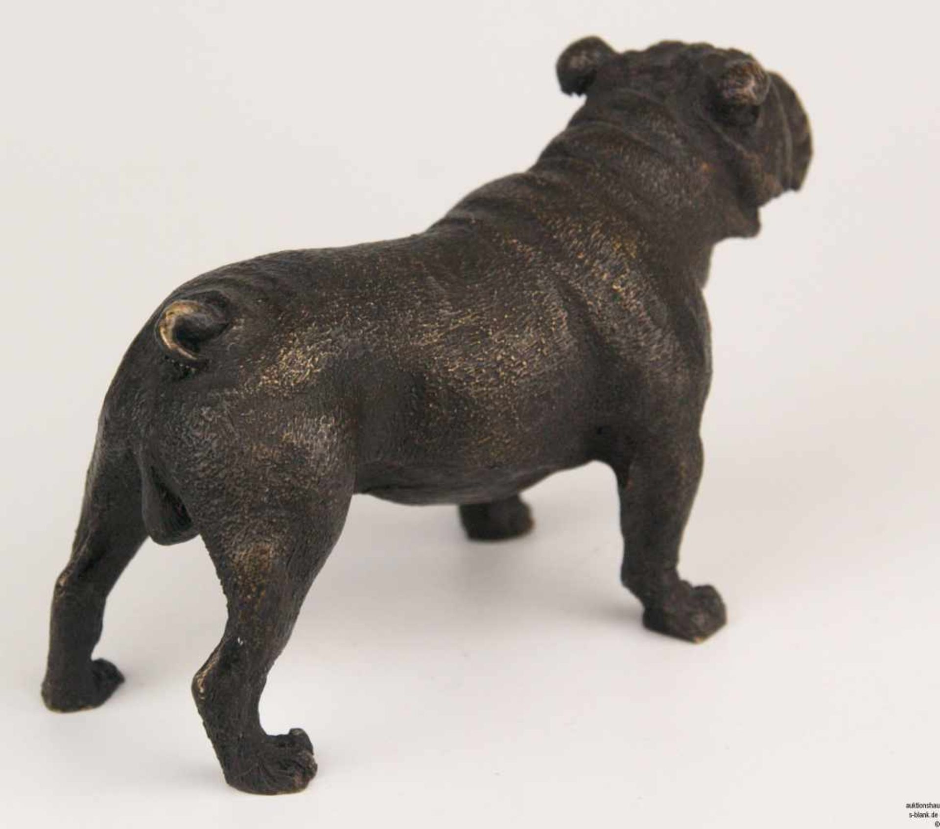 Milo - Bronzefigur "Bulldogge", Bronze, braun patiniert, signiert "Milo", vollplastische - Bild 3 aus 4
