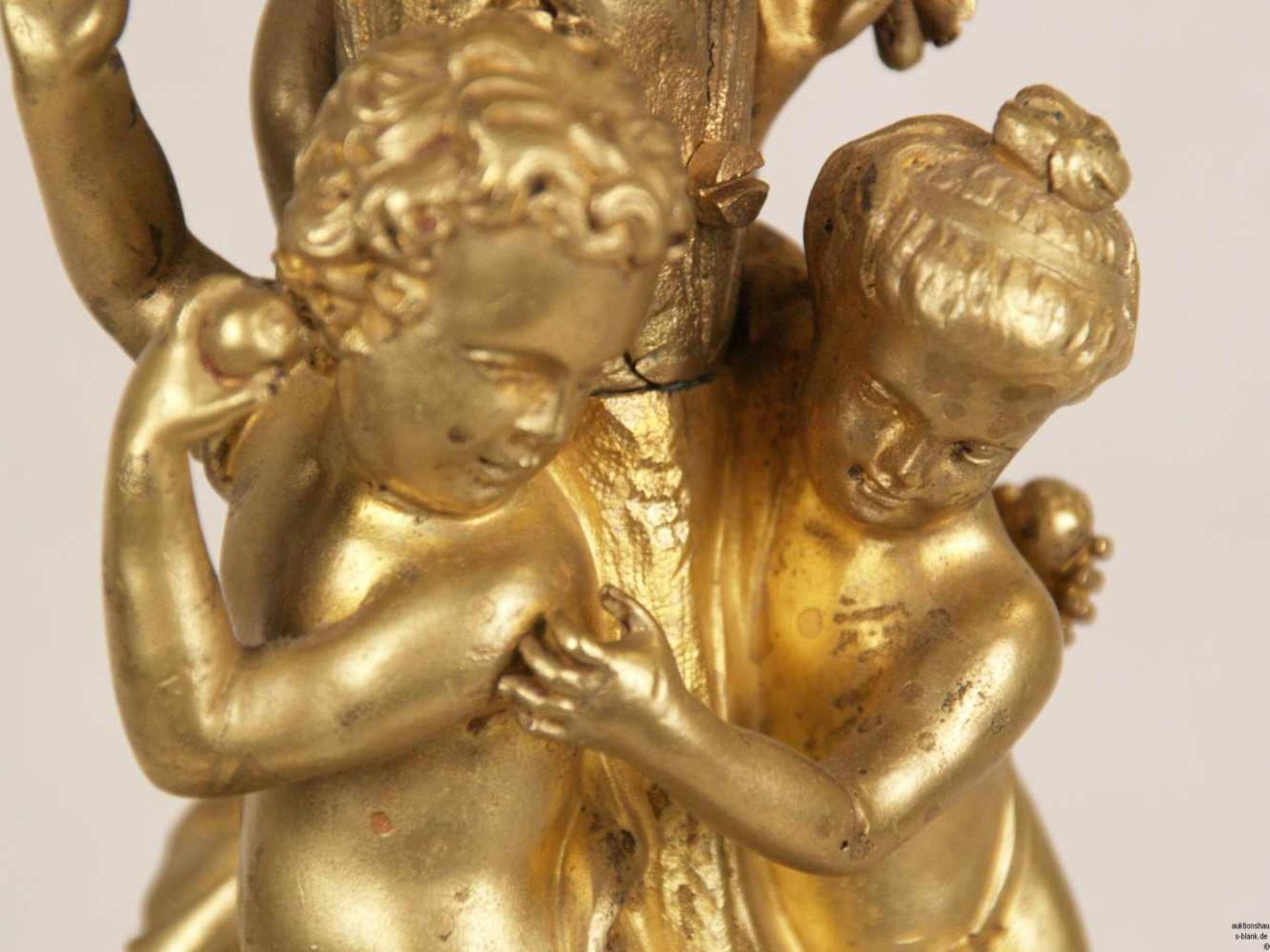Schwere figurale Prunkgirandole - Bronze gegossen, ziseliert und feuervergoldet, Frankreich spätes - Bild 6 aus 12