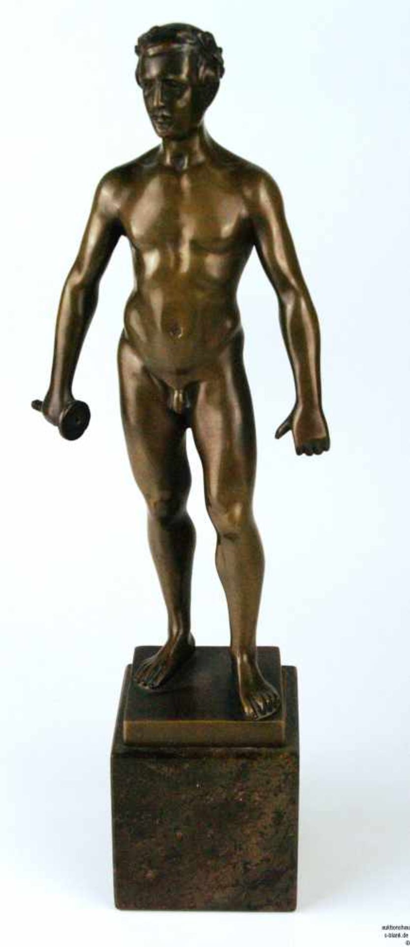 Schwatenberg, Spiro (tätig 1898 - 1922) - Männlicher Akt eines Fechters, Bronze, Florett-Klinge