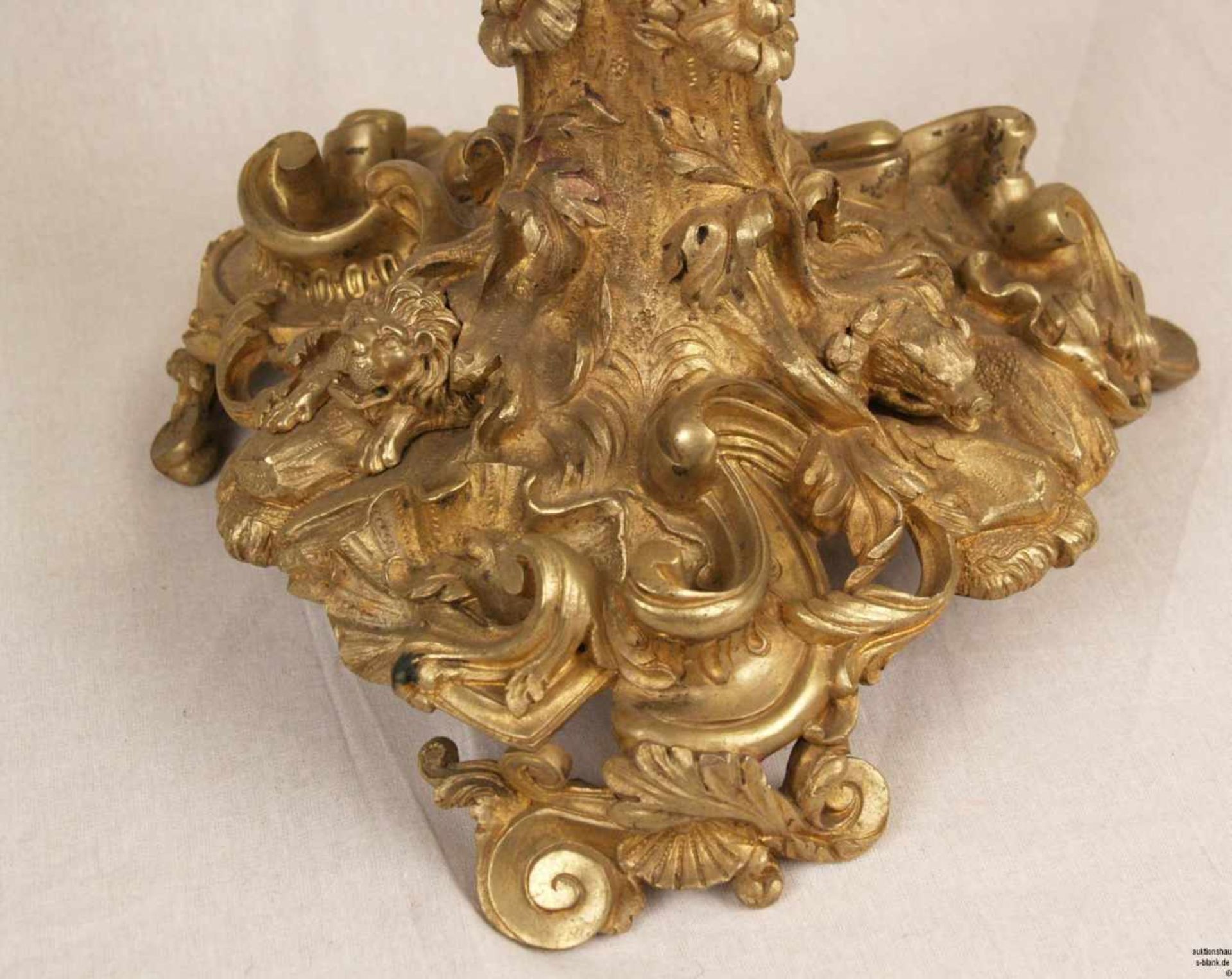 Schwere figurale Prunkgirandole - Bronze gegossen, ziseliert und feuervergoldet, Frankreich spätes - Bild 9 aus 12