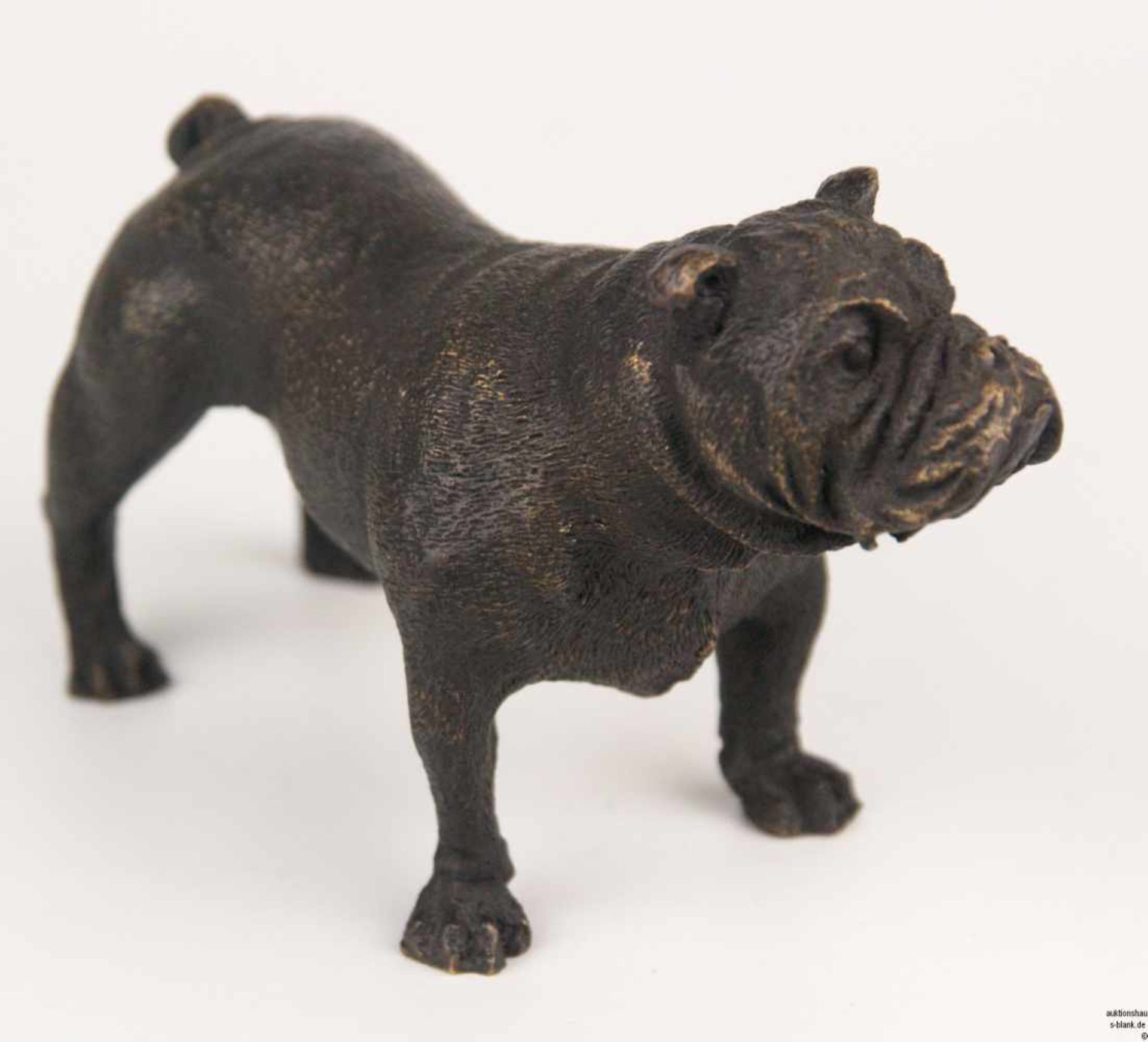 Milo - Bronzefigur "Bulldogge", Bronze, braun patiniert, signiert "Milo", vollplastische - Bild 2 aus 4