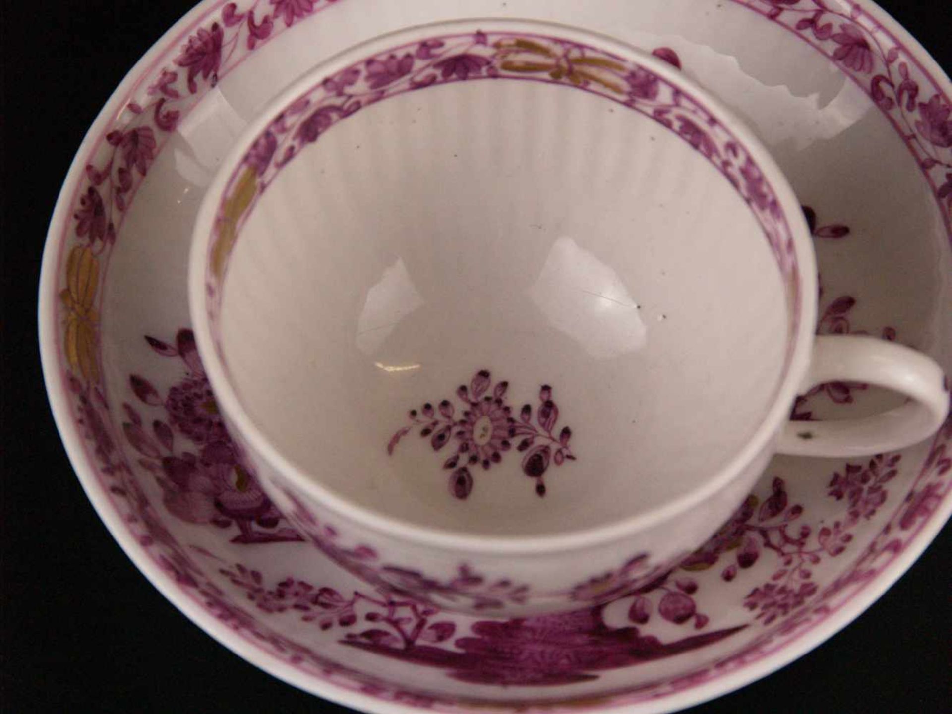 Tasse mit Untertasse Meissen - blaue Schwertermarke, um 1730-35, Porzellan, Dekor "Indische - Bild 2 aus 8