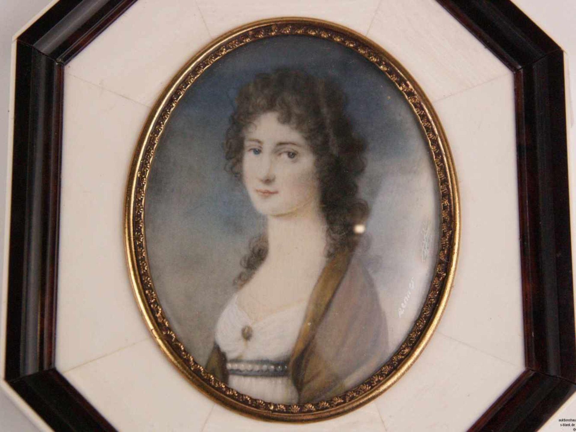 Zwei Miniaturbilder auf Elfenbein - 1x ovales Porträt der Gräfin Anna Maria (Marie) von Erdody geb. - Bild 3 aus 4