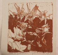 Janssen,Horst (1929 - 1995) - "Zu Nigromontanus",Original-Radierung auf grauem Papier, in der Platte