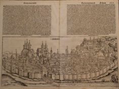 Wohlgemuht, Michael (1493-1519) "Erfordia - Stadtansicht Erfurt", Holzschnitt, aus: Schedel'schen