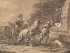 Vangelisti, Vincenzio (ca. 1740-1798) nach Francois Mayer - "L'Abrevoir", Kupferstich auf Papier,