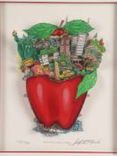 Fazzino,Charles (geb.1955 in Westchester County,New York/USA) - "The Apple Is Manhattan",3-fach