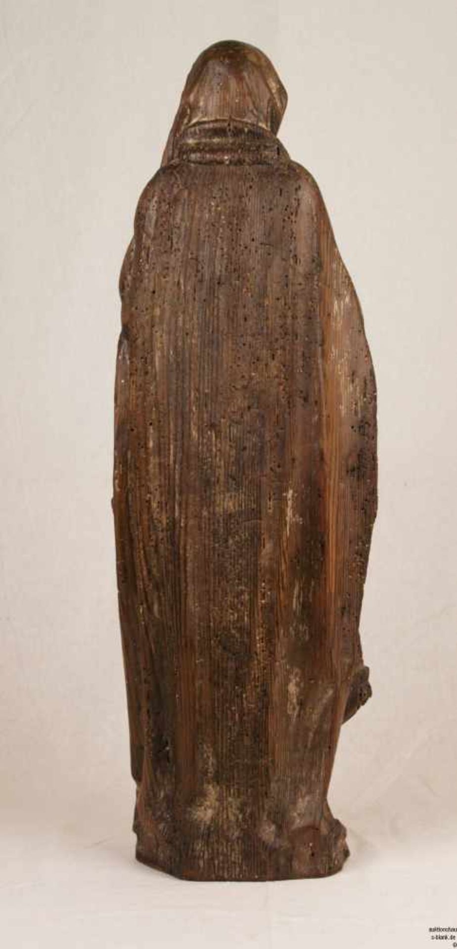 Heilige Anna, eine Schriftrolle umfassend - Holz geschnitzt, geschnitzte Gewandfigur der im leichten - Bild 2 aus 7