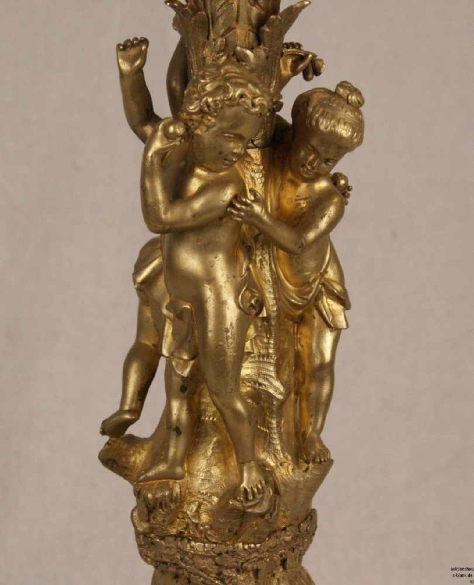 Schwere figurale Prunkgirandole - Bronze gegossen, ziseliert und feuervergoldet, Frankreich spätes - Bild 5 aus 12