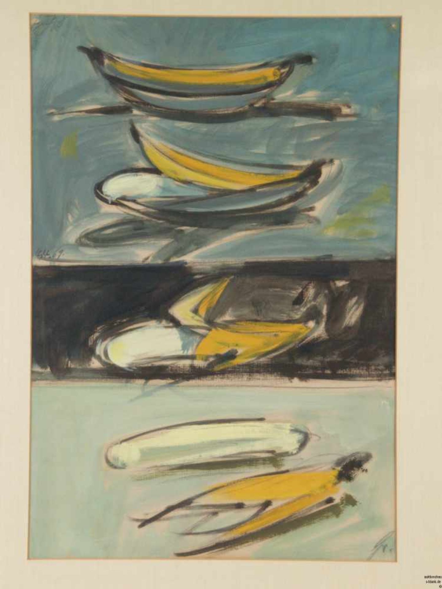 Monogrammist - 'Bananenstudie', Mischtechnik, unten rechts monogrammiert 'Gr.', links in der Mitte