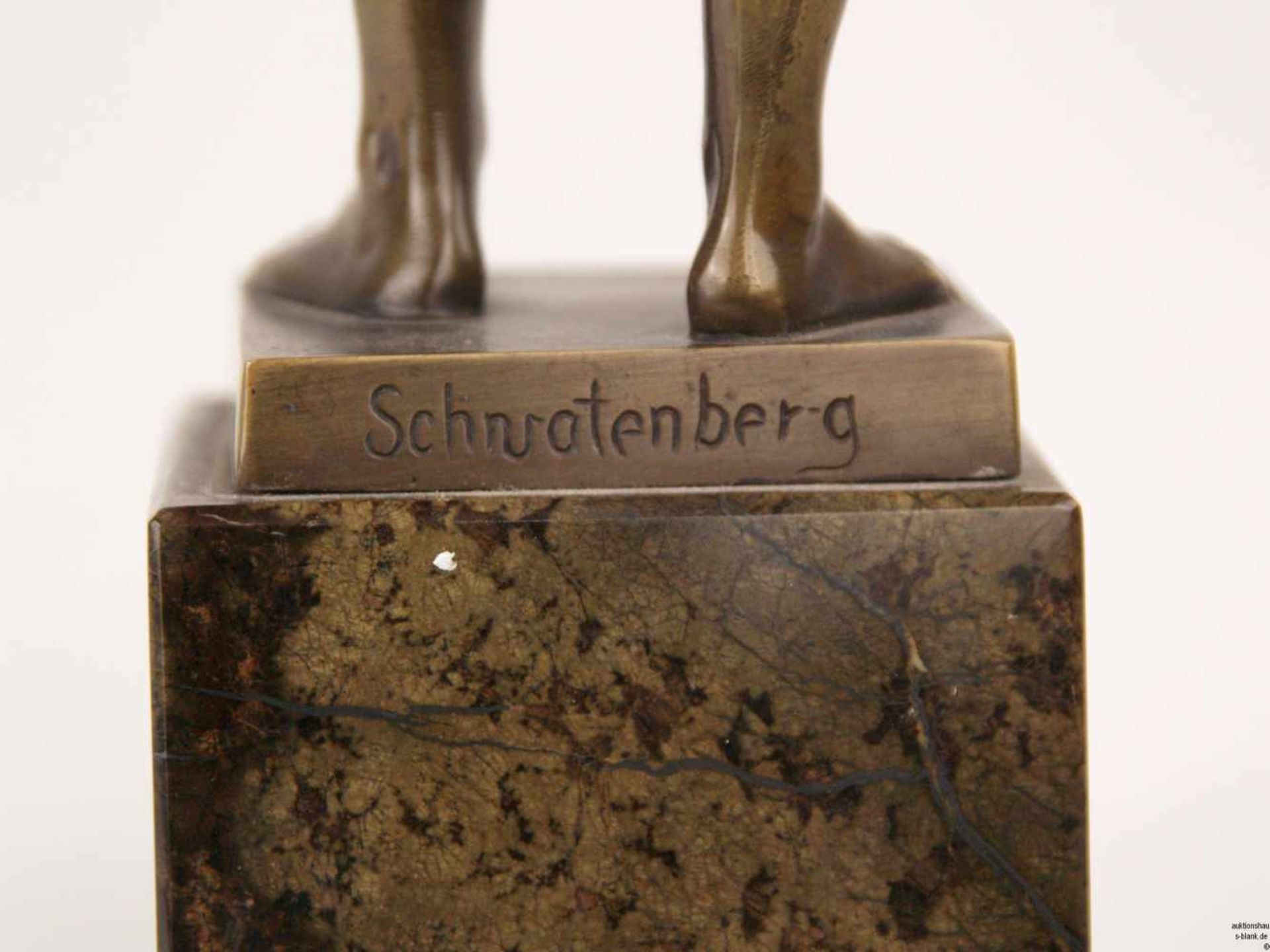 Schwatenberg, Spiro (tätig 1898 - 1922) - Männlicher Akt eines Fechters, Bronze, Florett-Klinge - Bild 6 aus 6
