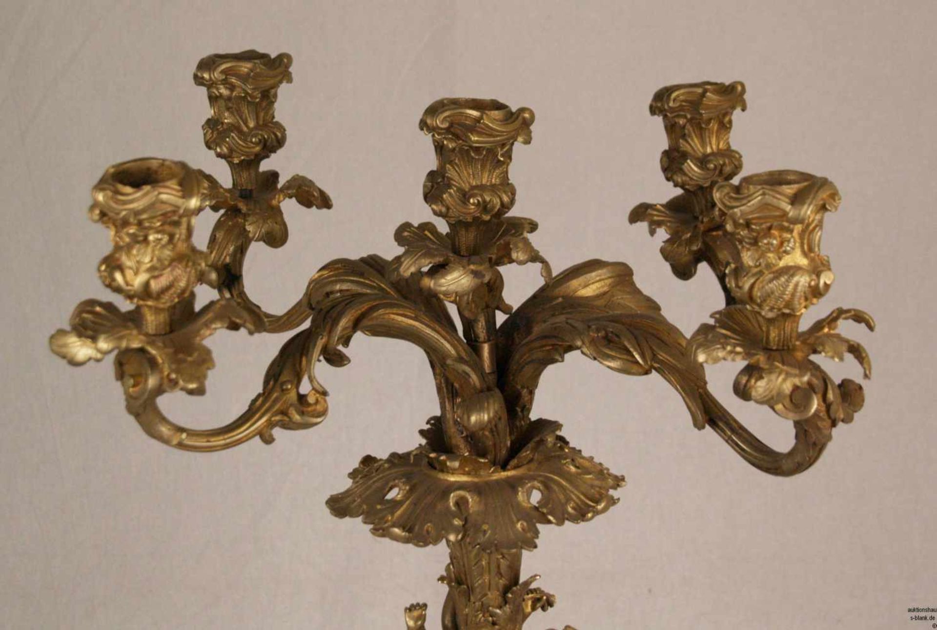 Schwere figurale Prunkgirandole - Bronze gegossen, ziseliert und feuervergoldet, Frankreich spätes - Bild 2 aus 12