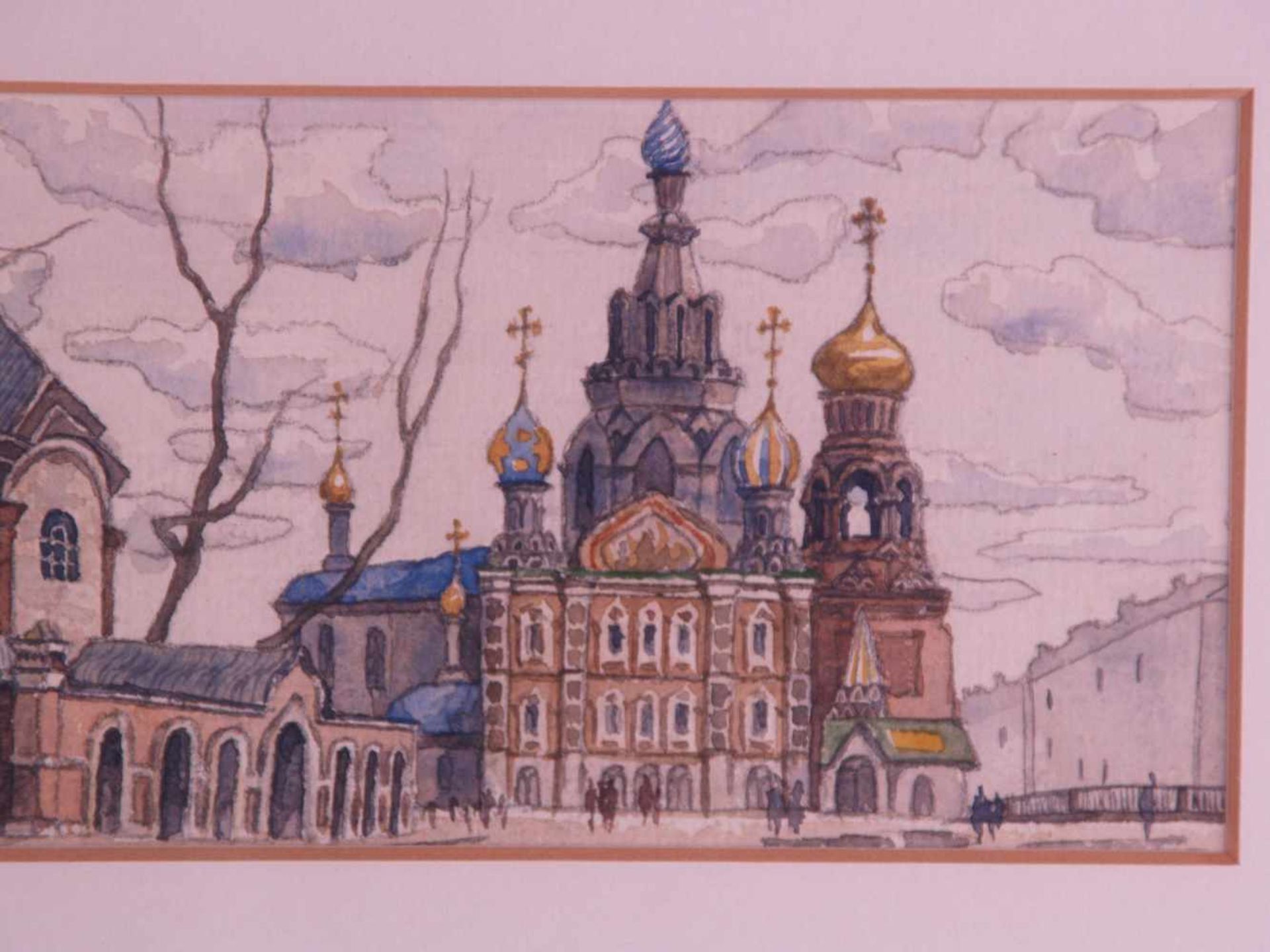 Konvolut Auferstehungskirche in St.Petersburg- 2-tlg.: 1x Aquarell, Blick auf die - Bild 3 aus 5