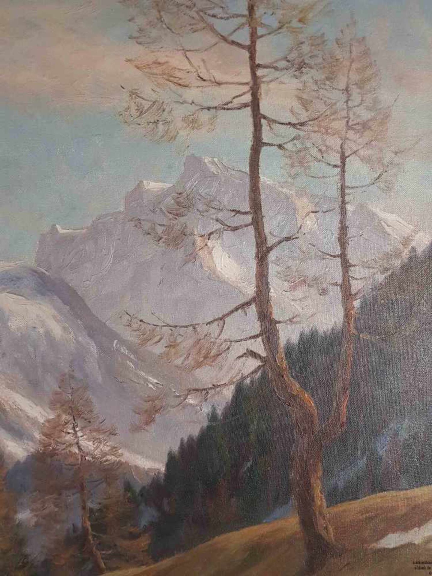 Kettemann, Erwin (1897 München - 1971 Tegernsee) - "Vorfrühling am Watzmann bei Berchtesgaden", Öl - Bild 5 aus 7