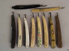 Konvolut Rasiermesser - 10 Stück,älter,versch.Materialien( und Ausführungen,div.Zustände,Alters-