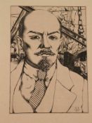 Wüsten, Johannes (Heidelberg 1896 - 1943 Zuchthaus Brandenburg-Görden) - "Lenin", Kupferstich auf