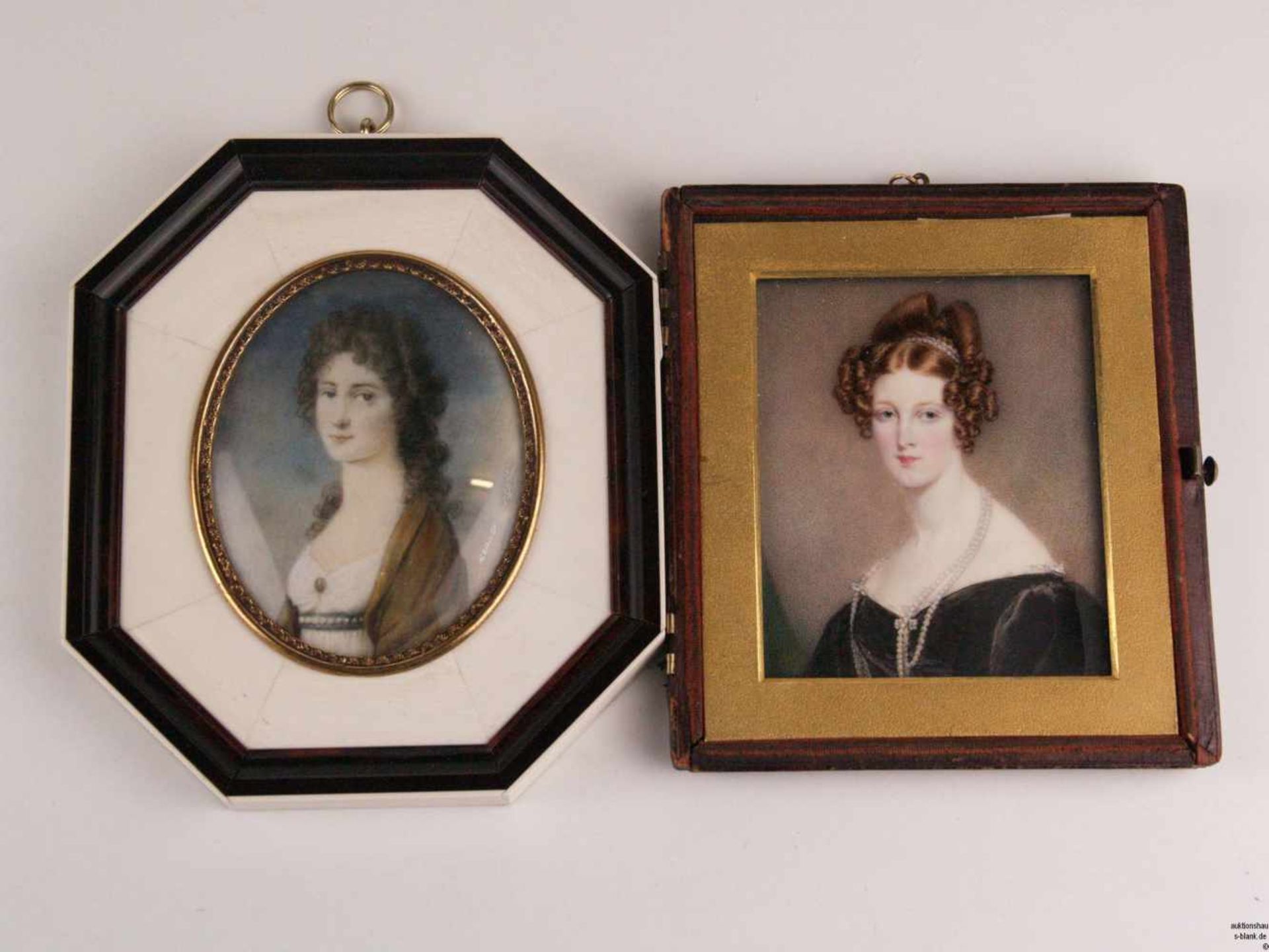 Zwei Miniaturbilder auf Elfenbein - 1x ovales Porträt der Gräfin Anna Maria (Marie) von Erdody geb.