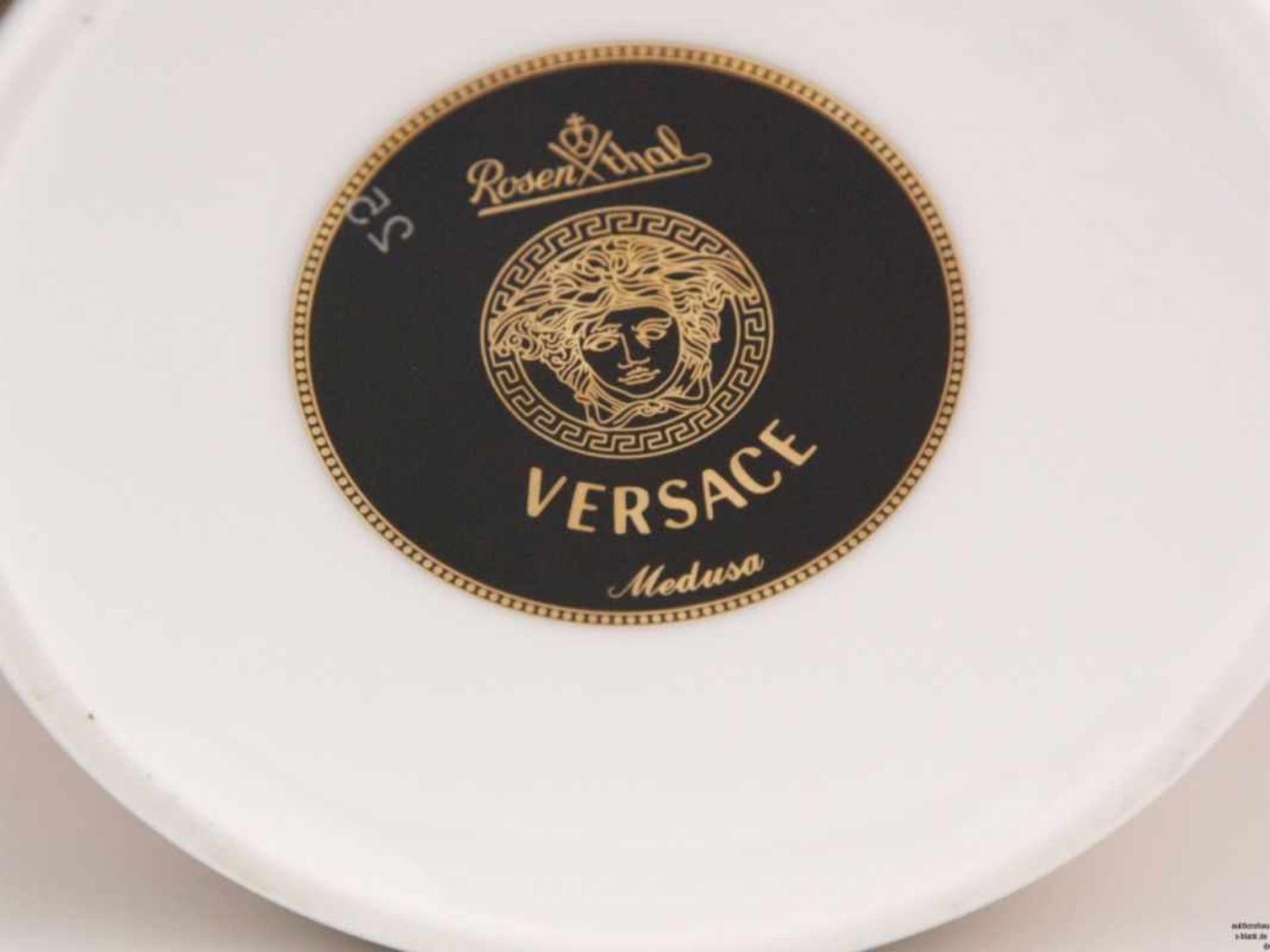 Versace Vase 'Medusa', Rosenthal - Boden mit gold/schwarzem Stempel 'Rosenthal, Versace, Medusa', - Image 5 of 5
