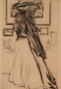 Helleu,Paul César (1859 - 1927,nach) - Vornehme Dame beim Antiquitätenkauf, unterhalb bezeichnet "