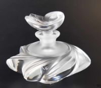 Lalique-Flakon - Kristallglasflakon 'Samoa' Edition Limitée 1979, farbloses Glas, z.T. mattiert,