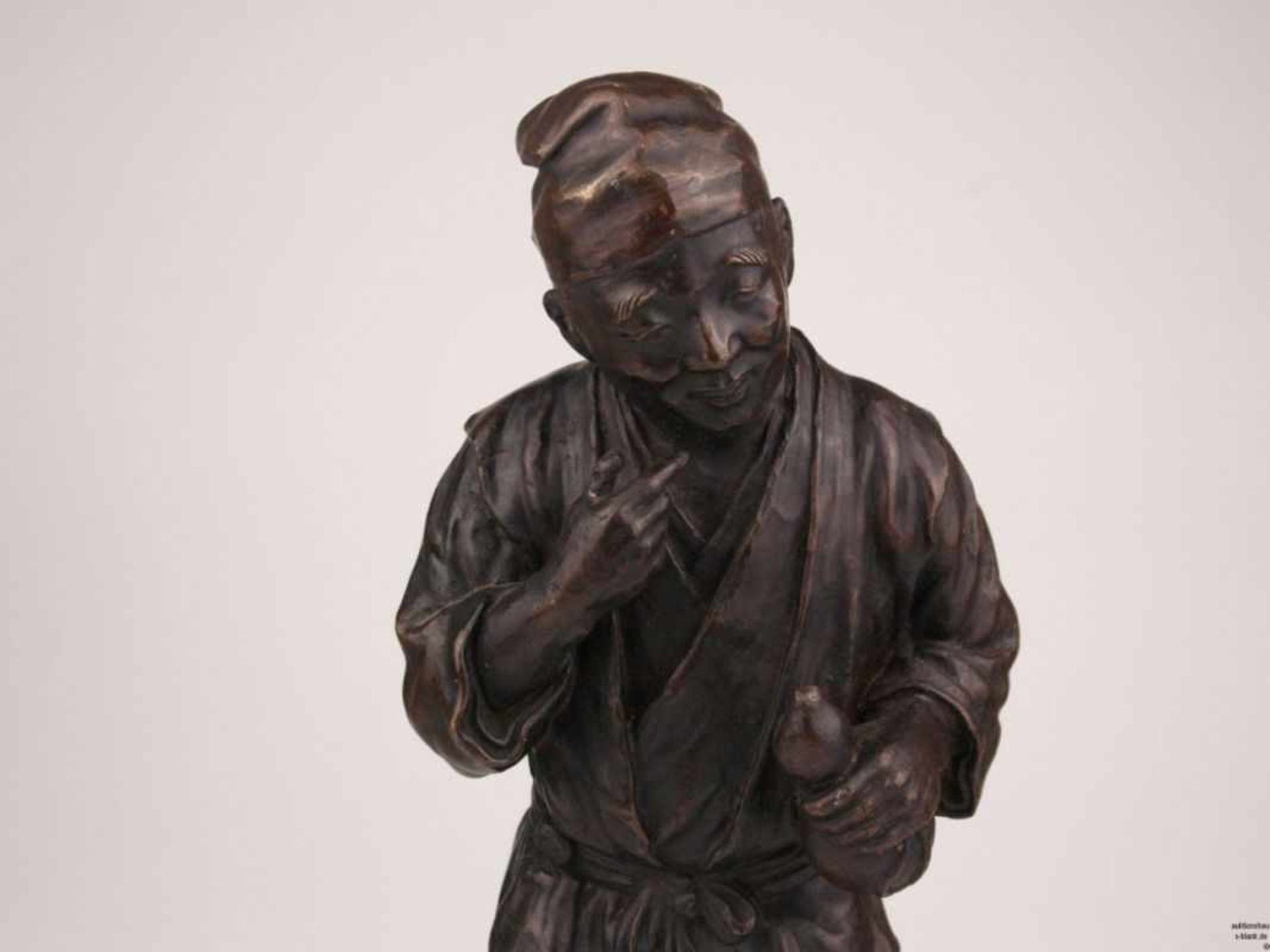 Bronzefigur "Chinesischer Arbeiter" - Bronze braun patiniert, vollplastische Darstellung eines - Bild 4 aus 8