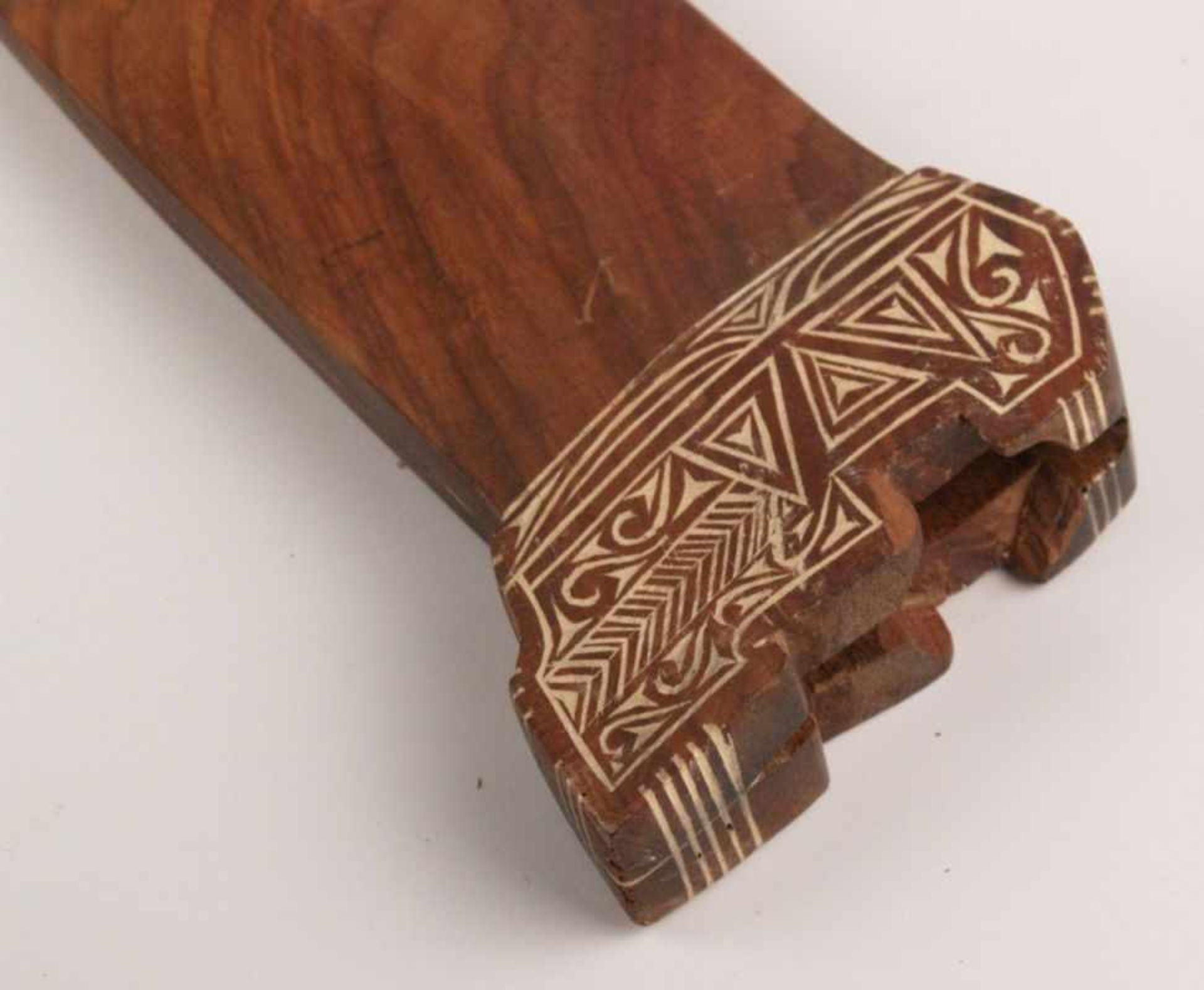 Haumesser mit Holzscheide - Indonesien,ornamental beschnitzt, Klingenlänge ca.35,5cm,Gesamtlänge - Bild 7 aus 7